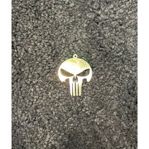 Silver tone Punisher skull pendant